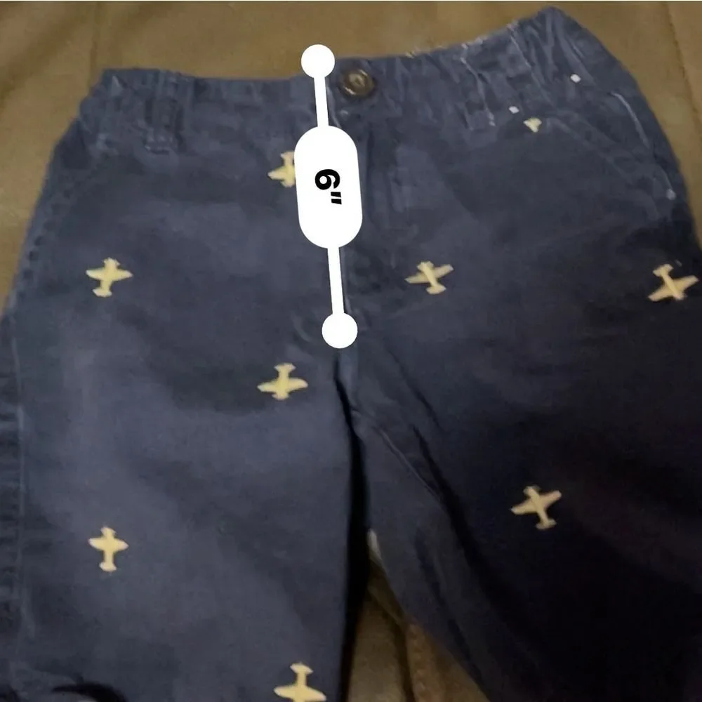 Boys Gymboree Shorts Size 6 Blue with Airplane Pattern